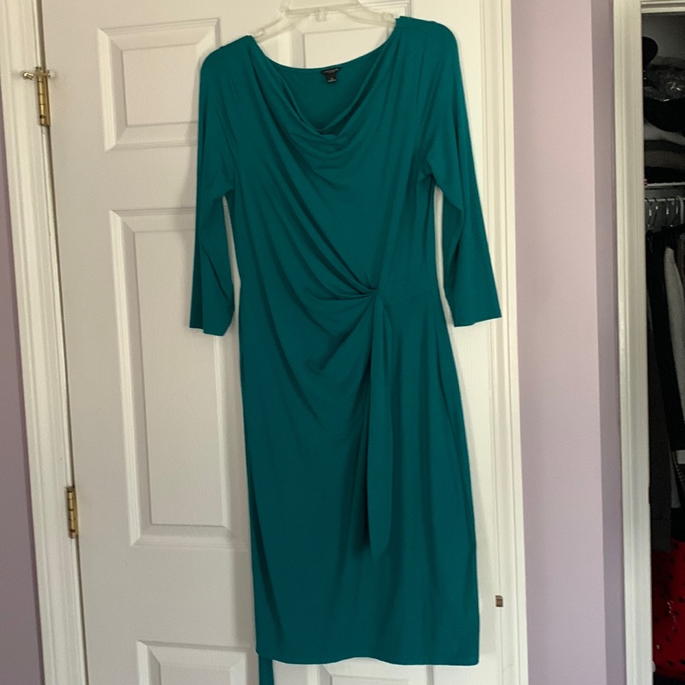 Ann Taylor crawl-neck green dress
